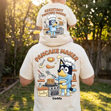 Load image into Gallery viewer, “Flip Flap for Family Fun!” - Personalized Lovely Pancake Maker Dad &amp; Kids Shirt - Gift for Dads, Kids, Grandpas Shirts PopCulturePrints
