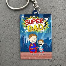 Load image into Gallery viewer, “Every Dad is a Superhero” - Personalized Keychain for Dads - Custom Gift for Father&#39;s Day, Birthday &amp; More Keychains PopCulturePrints

