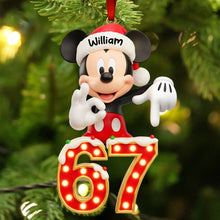 Load image into Gallery viewer, Cute Character Celebrates Six Seven - Personalized Acrylic Christmas Ornament Ornament PopCulturePrints
