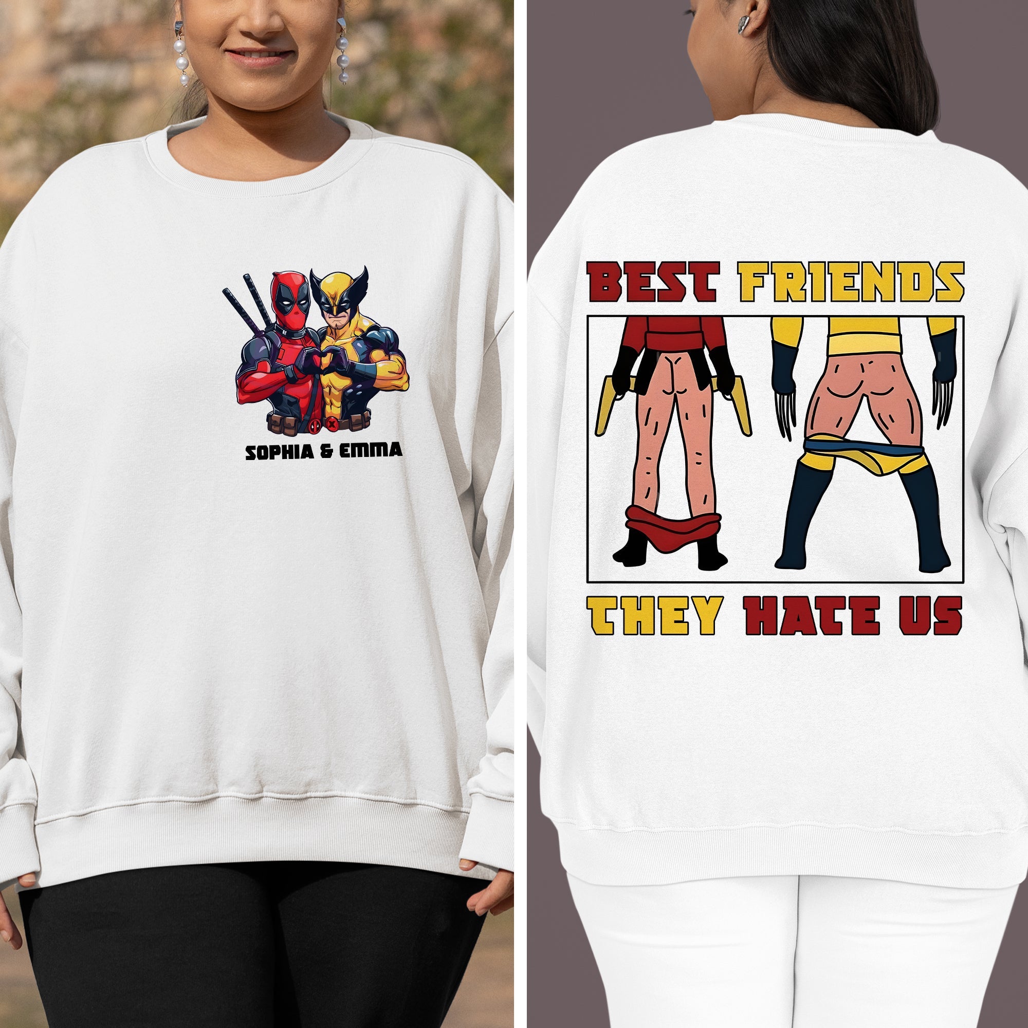 Best Friends Custom Hoodie - Deadpool & Wolverine Design