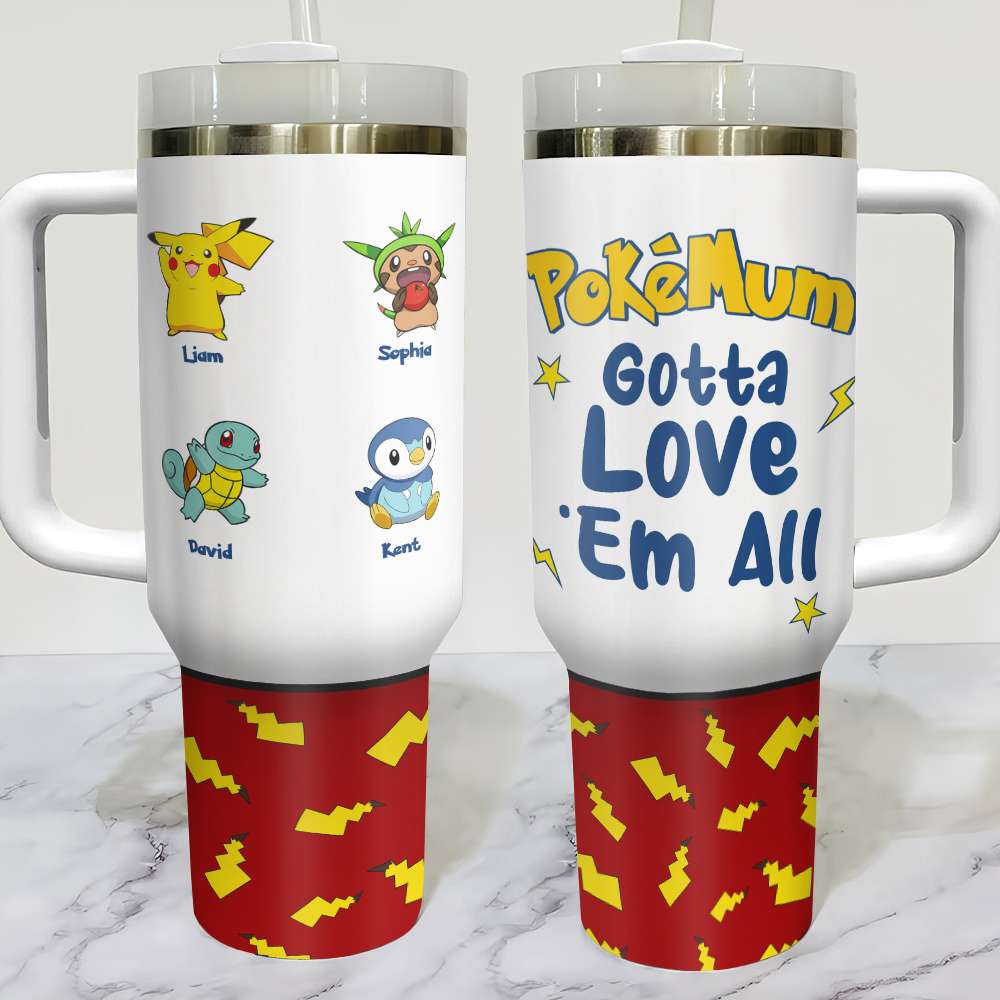 Customizable Pokémon Inspired Tumbler for Mom - Perfect Mother's Day Gift