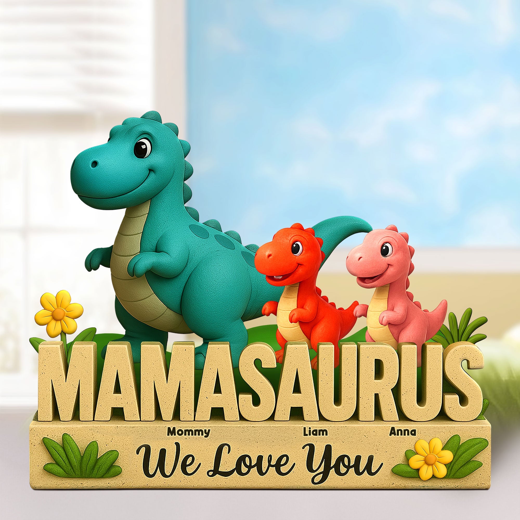 Mamasaurus - Personalized Gift for Mom, Perfect for Mother's Day, Grandma & More! Shaped Plaques PopCulturePrints