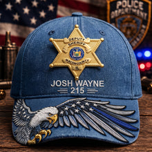 Load image into Gallery viewer, “Protect and Serve” Custom Badge Police Classic Cap - Personalized Gift for Police Officers and Law Enforcement Enthusiasts Caps PopCulturePrints
