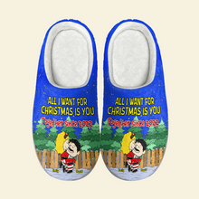 Load image into Gallery viewer, Personalized Christmas Couple Slippers - Together Since 2022
