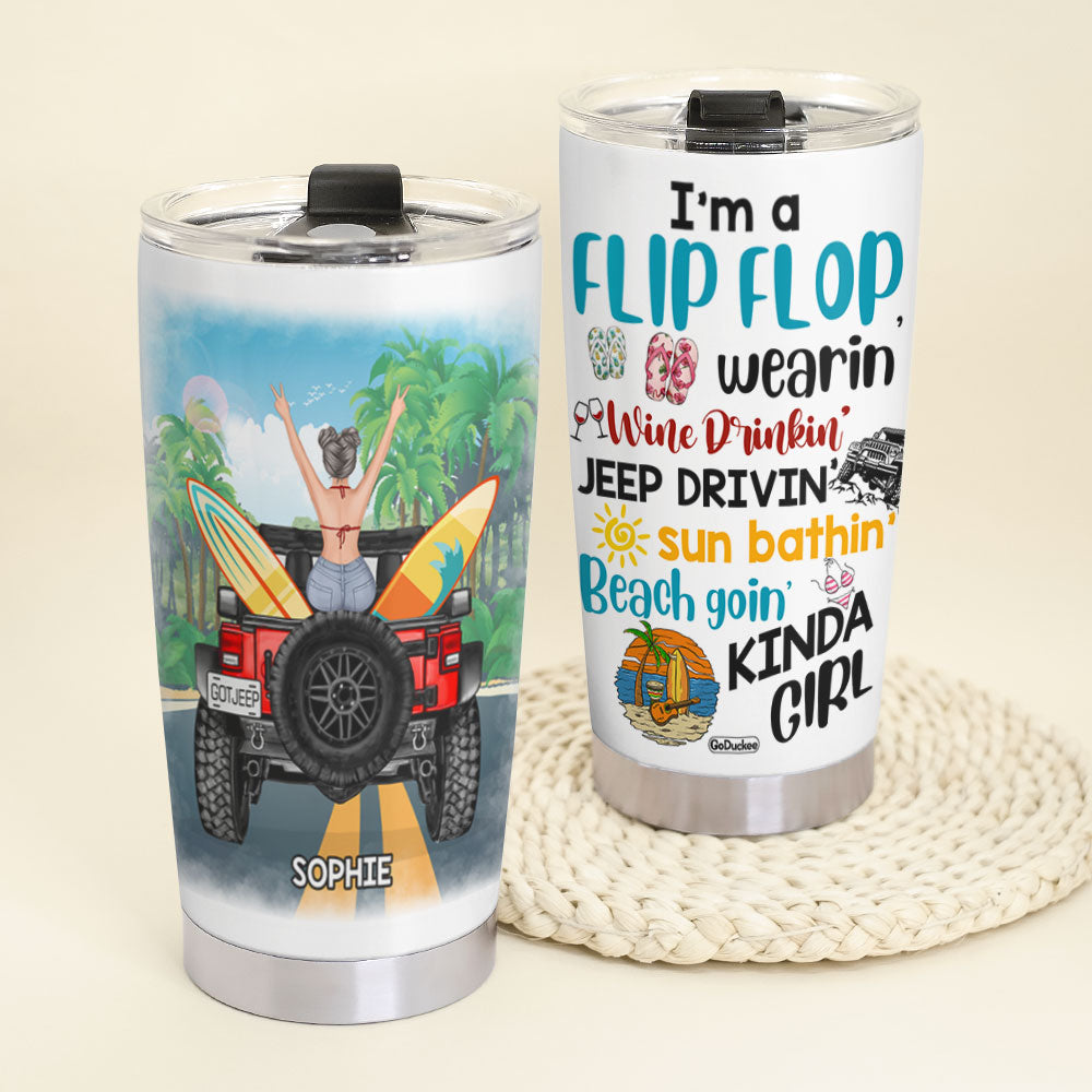 Personalized Beach Lover's Tumbler for Her Tumbler Cup PopCulturePrints