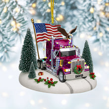 Load image into Gallery viewer, &quot;Celebrate the Spirit of the Road with Custom Touch&quot; - Personalized Christmas Ornament for Truck Drivers Ornament PopCulturePrints
