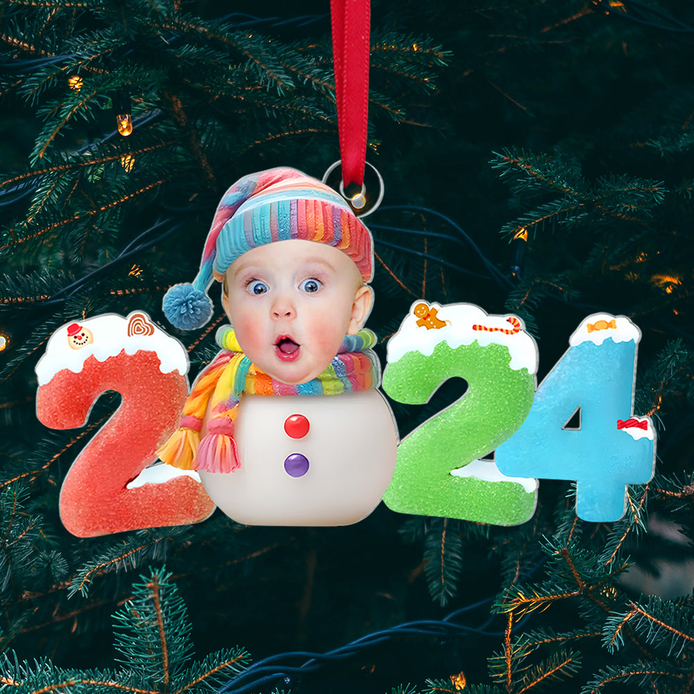 Baby's First Christmas 2024 Photo Ornament Ornament PopCulturePrints
