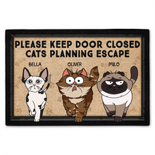 Load image into Gallery viewer, Cats Planning Escape - Personalized Doormat for Cat Lovers Doormat PopCulturePrints
