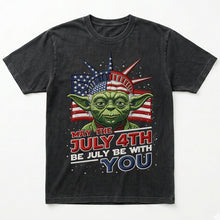 Load image into Gallery viewer, “May the July 4th Be July Be with You” - Personalized Patriotic Freedom Celebration Gift Washed Shirt
