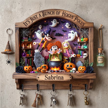 Load image into Gallery viewer, “It’s Just a Bunch of Hocus Pocus” - Spooky Witch Squad Acrylic Key Hanger - Personalized Gifts for Halloween
