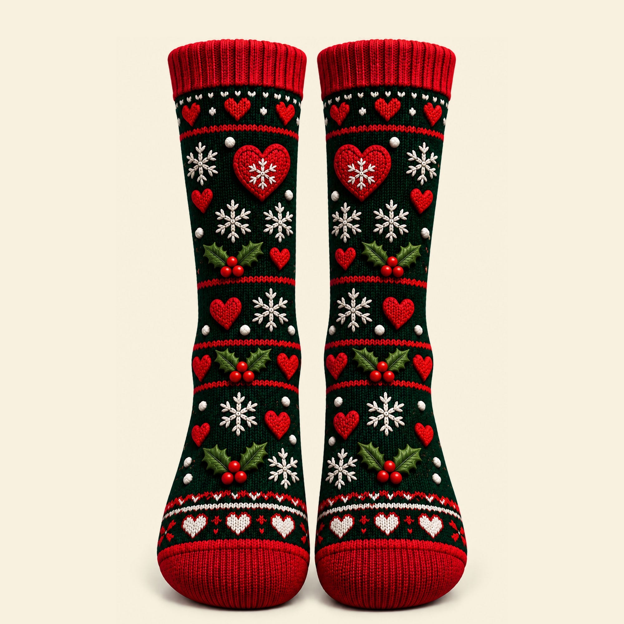 “Shhh... Let's Be Naughty” - Personalized Old Naughty Santa Couples Middle Tube Socks - Perfect Christmas Gifts for Couples!