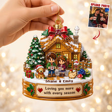 Load image into Gallery viewer, Loving You More with Every Season - Custom Photo Acrylic Ornament for Couples
