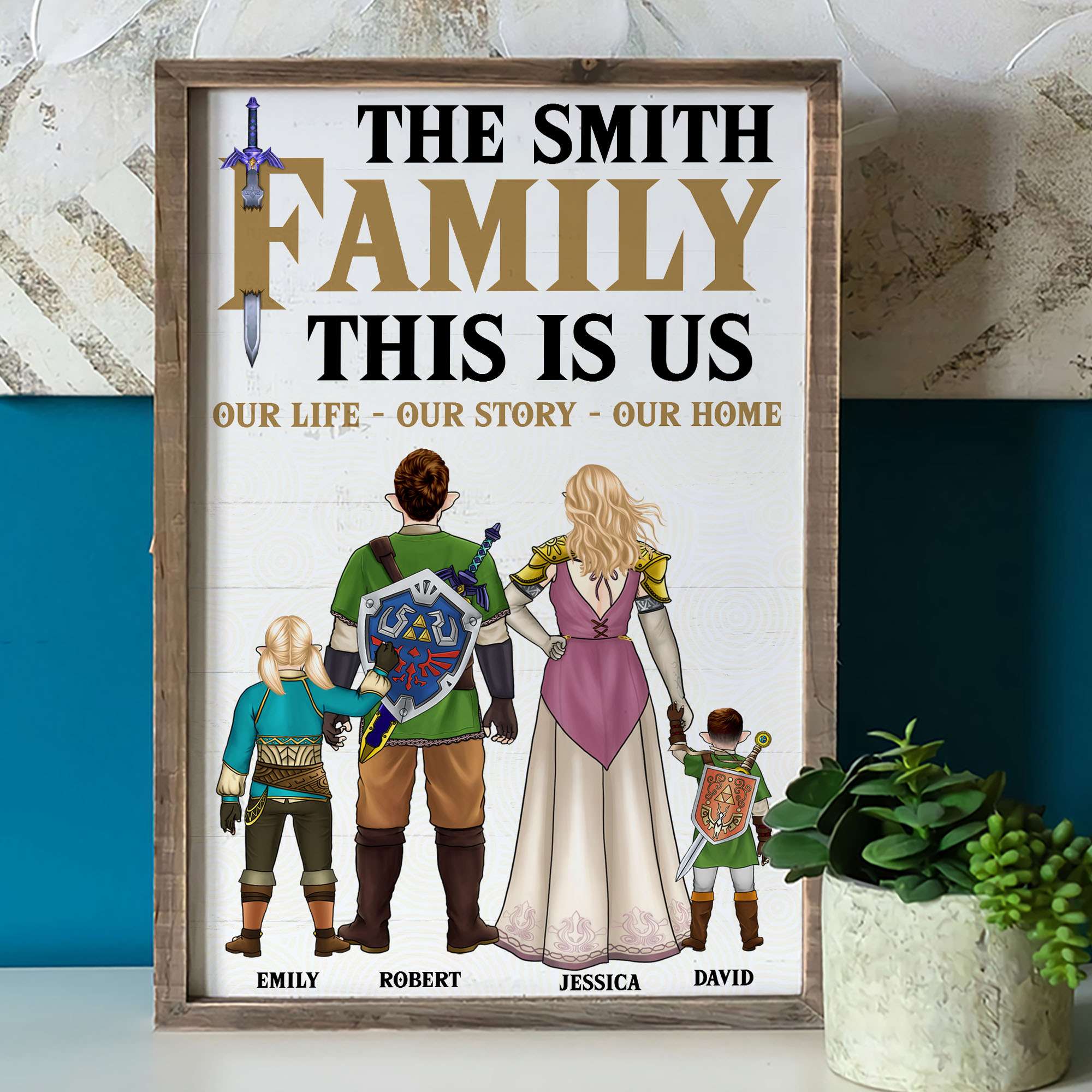 Personalized Family Canvas Print - Fantasy Themed