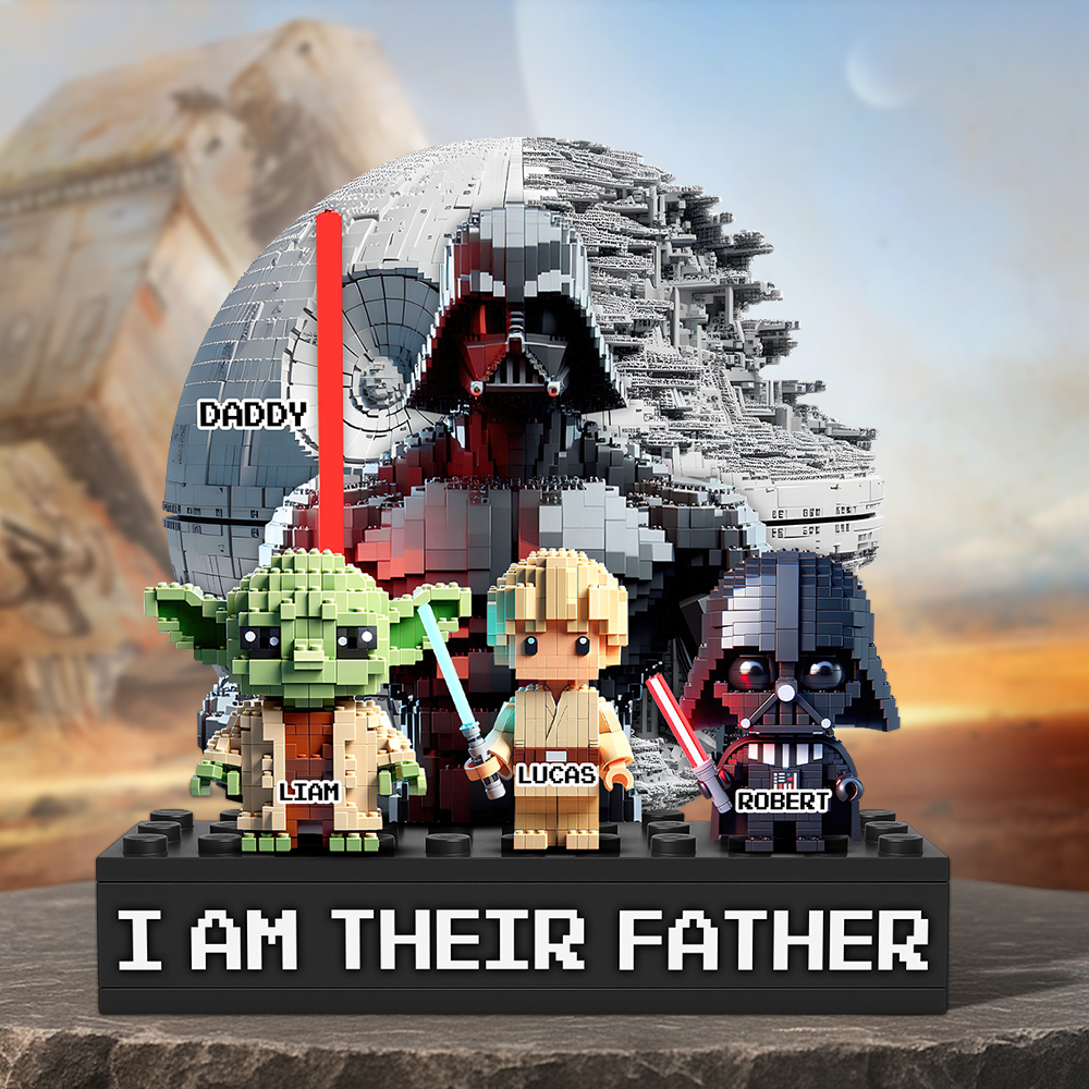 "I Am Their Father" - Personalized Galaxy Dad Plaque - Custom Gift for Dad, Grandpa, and More Shaped Plaques PopCulturePrints
