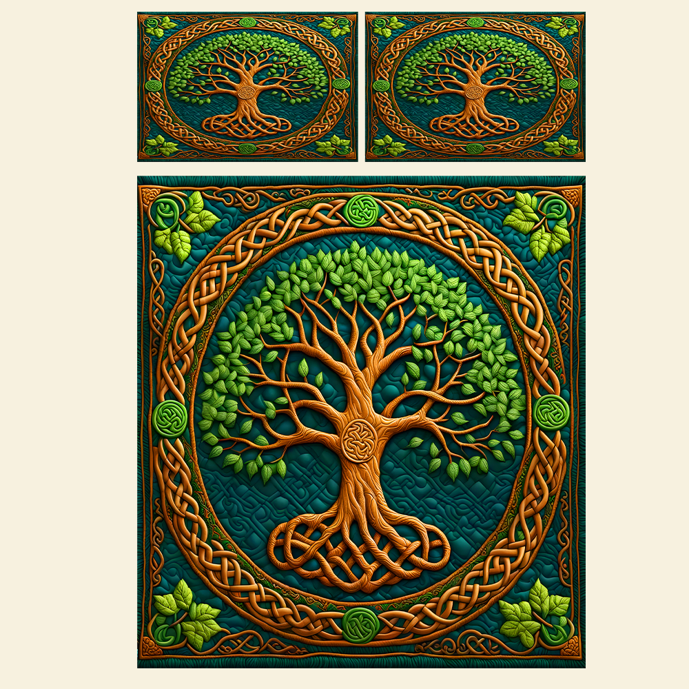 Celtic Heritage Tree Of Life Quilt Bedding Set Blanket PopCulturePrints