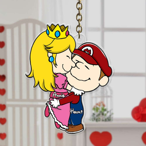 Personalized Keychain for Couples - Hugging in Love Keychains PopCulturePrints