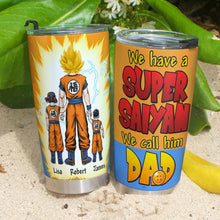 Load image into Gallery viewer, Personalized Super Dad Tumbler - Custom Names Tumbler Cup PopCulturePrints

