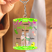 Load image into Gallery viewer, Personalized Quirky Couple Keychain | Fun Valentine&#39;s Day Gifts for Couples Keychains PopCulturePrints
