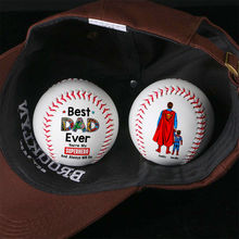 Load image into Gallery viewer, &quot;Best Dad Ever – You&#39;re Our Superhero!&quot; - Personalized Baseball Gift for Dad Baseball PopCulturePrints
