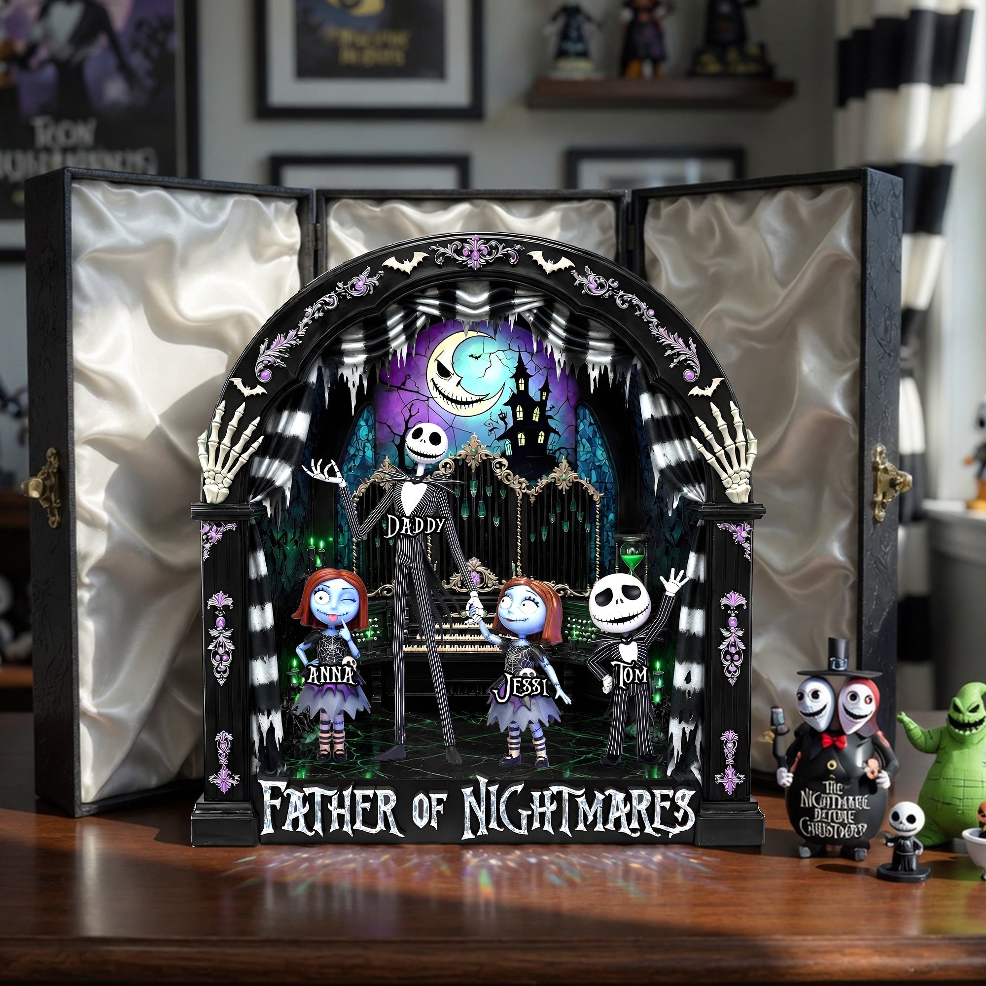 “Spooky Vibes for Dads and Kids” - Personalized Spooky Dad And Kids Acrylic Plaque - Gift for Dads, Grandpas, and Kids Shaped Plaques PopCulturePrints