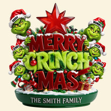 Load image into Gallery viewer, Merry Grinchmas Family Tree Topper - Personalized Christmas Gift for Family
