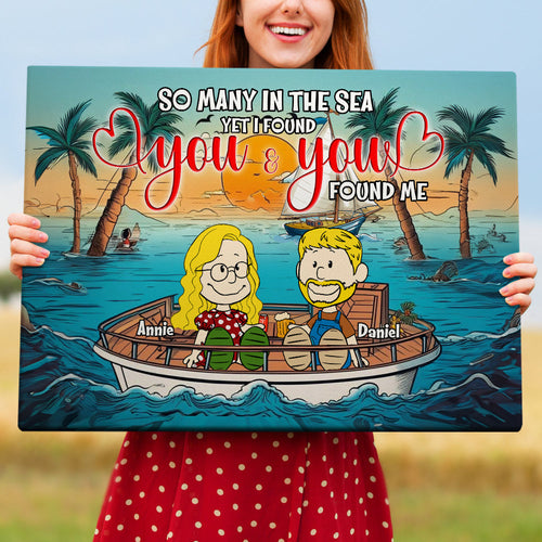 Custom Canvas Print for Couples - Relaxing Together at Sea Poster & Canvas PopCulturePrints