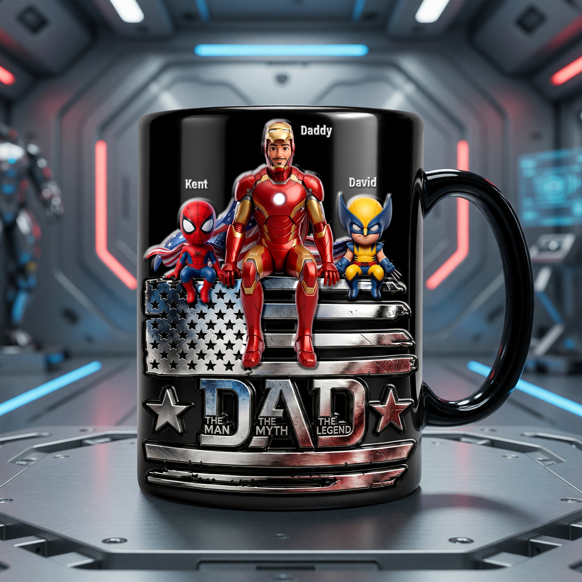 "The Man, The Myth, The Legend" - Proud American Dad Magic Mug, Personalized Gifts for Dads Coffee Mug PopCulturePrints