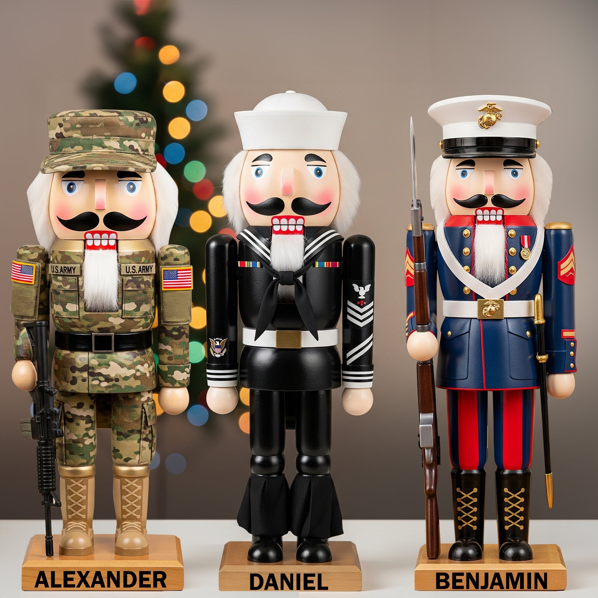 Celebrate Bravery with Our Service Pride Nutcracker Acrylic Plaque - Personalized Gifts for Veterans Shaped Plaques PopCulturePrints