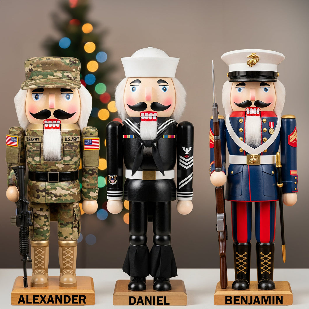 Celebrate Bravery with Our Service Pride Nutcracker Acrylic Plaque - Personalized Gifts for Veterans Shaped Plaques PopCulturePrints