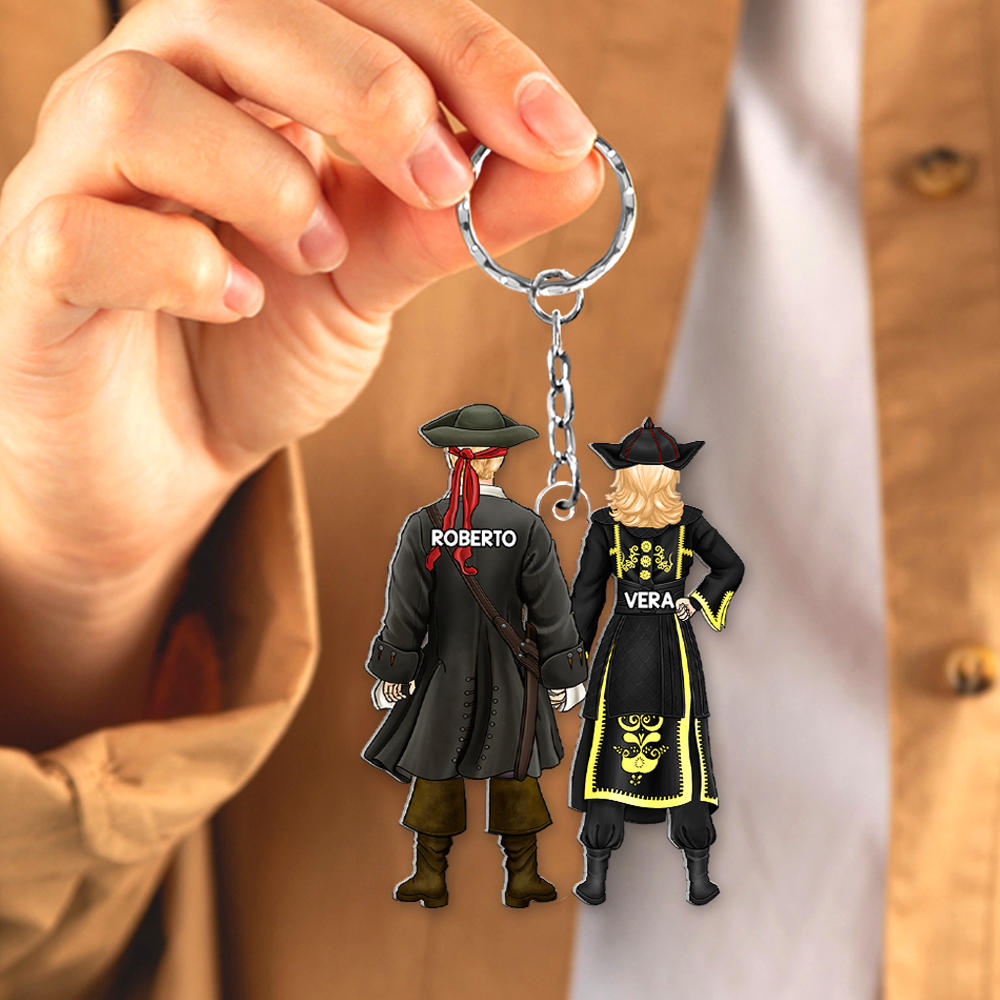 Custom Pirate Couple Keychain - Personalized Gifts for Adventurous Duos Keychains PopCulturePrints