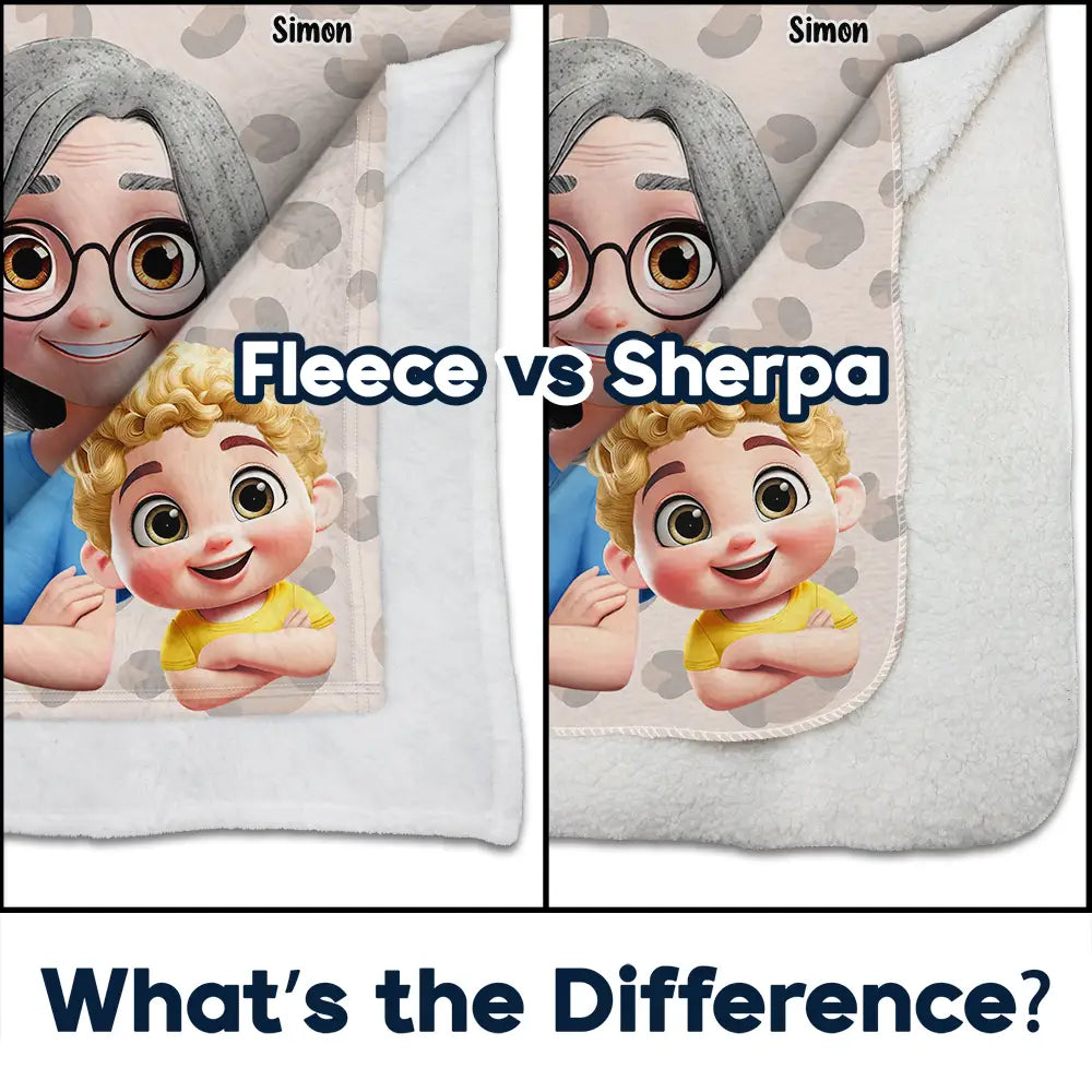 This Is My Grandkids Cuddling Blanket - Personalized Fleece Blanket, Sherpa Blanket Fleece Blanket PopCulturePrints