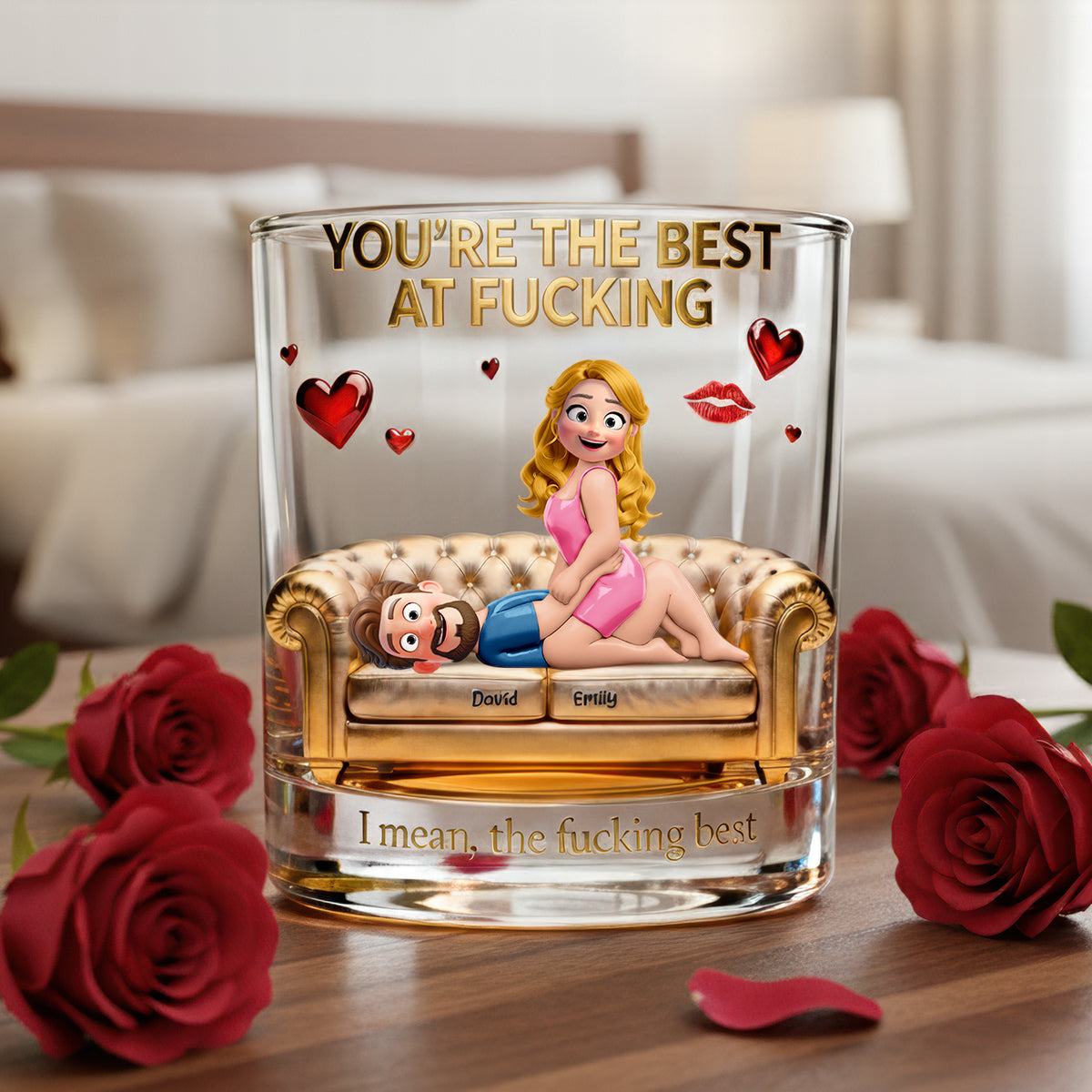 You're The Best At F*cking - Personalized Cheeky Couple Glass Glass PopCulturePrints