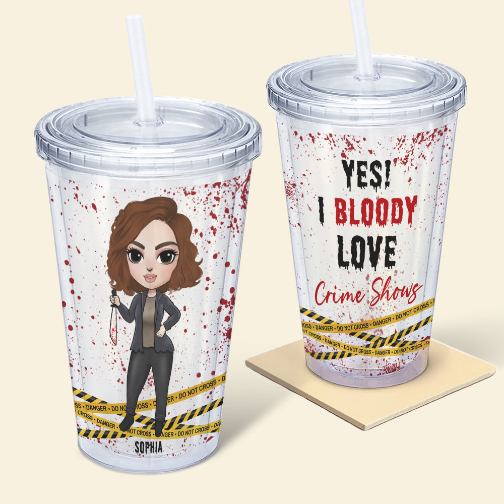 Personalized Crime Show Fan Acrylic Tumbler - 16oz Halloween Gift Tumbler Cup PopCulturePrints