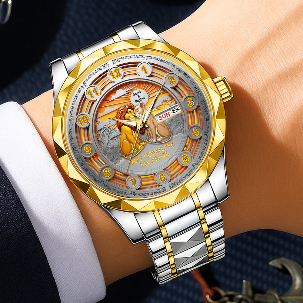 You Complete My Pride - Personalized Men's Stainless Steel Watch Men's Watch PopCulturePrints