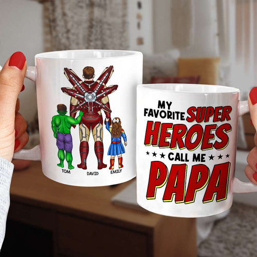 Personalized Superhero Mug for Dad - Custom Gift Coffee Mug PopCulturePrints