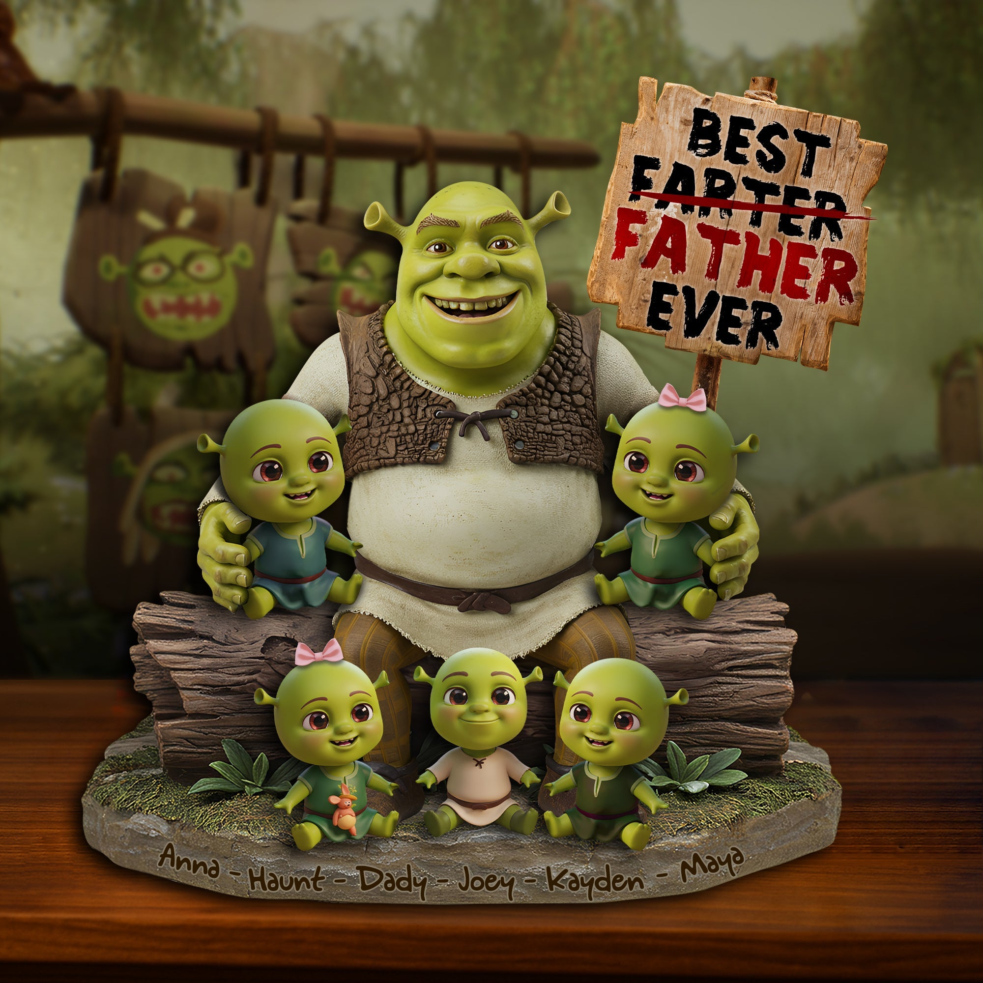 Best Farter Ever - Personalized Dad Plaque Gift Shaped Plaques PopCulturePrints