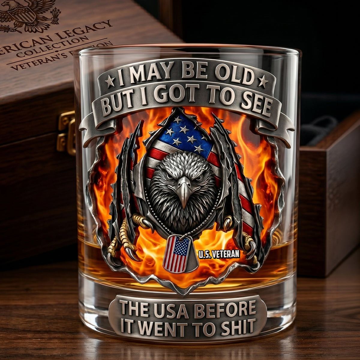 Eagle Sharp Claw Round Glass - A Personalized Gift for Veterans Who've Seen It All Glass PopCulturePrints