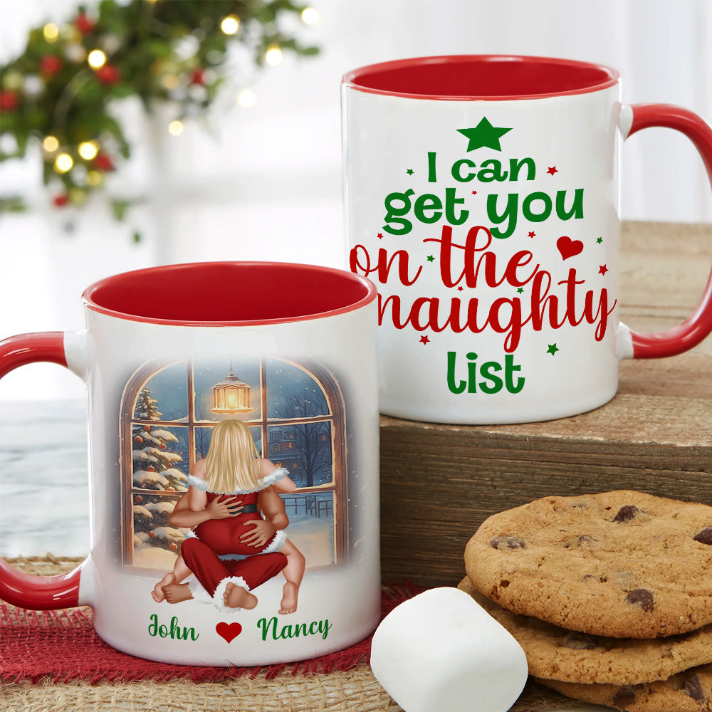 Personalized Christmas Naughty List Couple Mug Coffee Mug PopCulturePrints