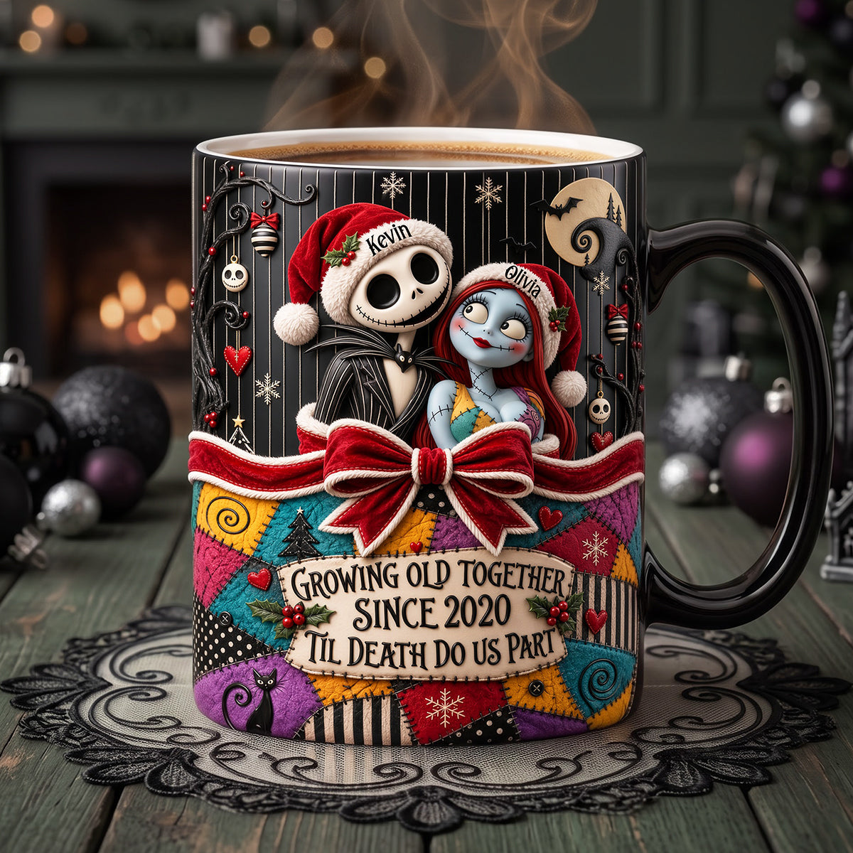 Christmas Gothic Couple Magic Ceramic Coffee Mug - Personalized Gifts 01pata180926 Coffee Mug PopCulturePrints
