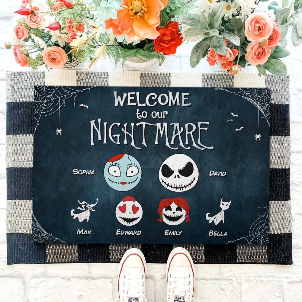 Personalized Welcome to Our Nightmare Family Doormat Doormat PopCulturePrints