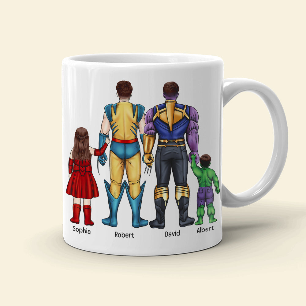 Best Dads Ever Personalized Superhero Coffee Mug Coffee Mug PopCulturePrints