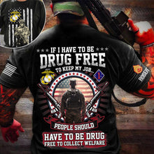 Load image into Gallery viewer, Patriotic Military Sweatshirt - Drug Free Message Design
