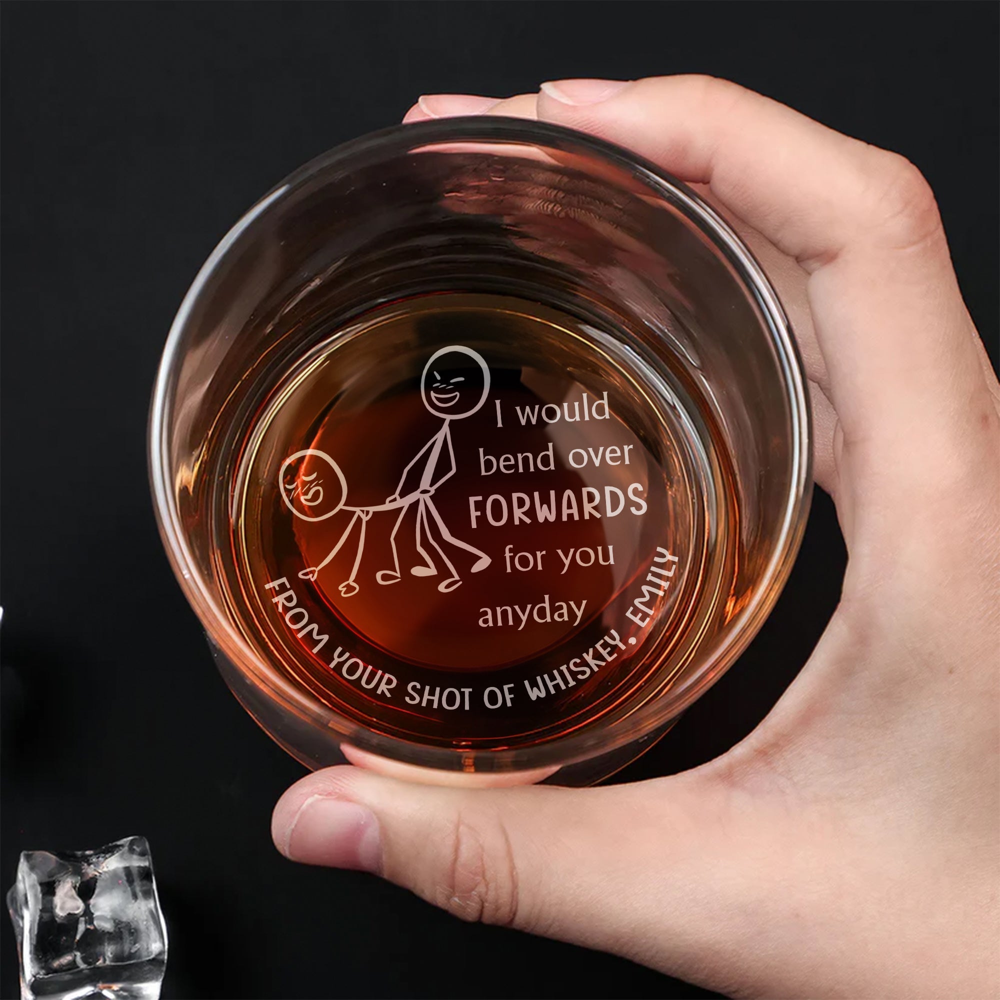 Engraved Whiskey Glass for Couples - Personalized Gift Whiskey Glass PopCulturePrints