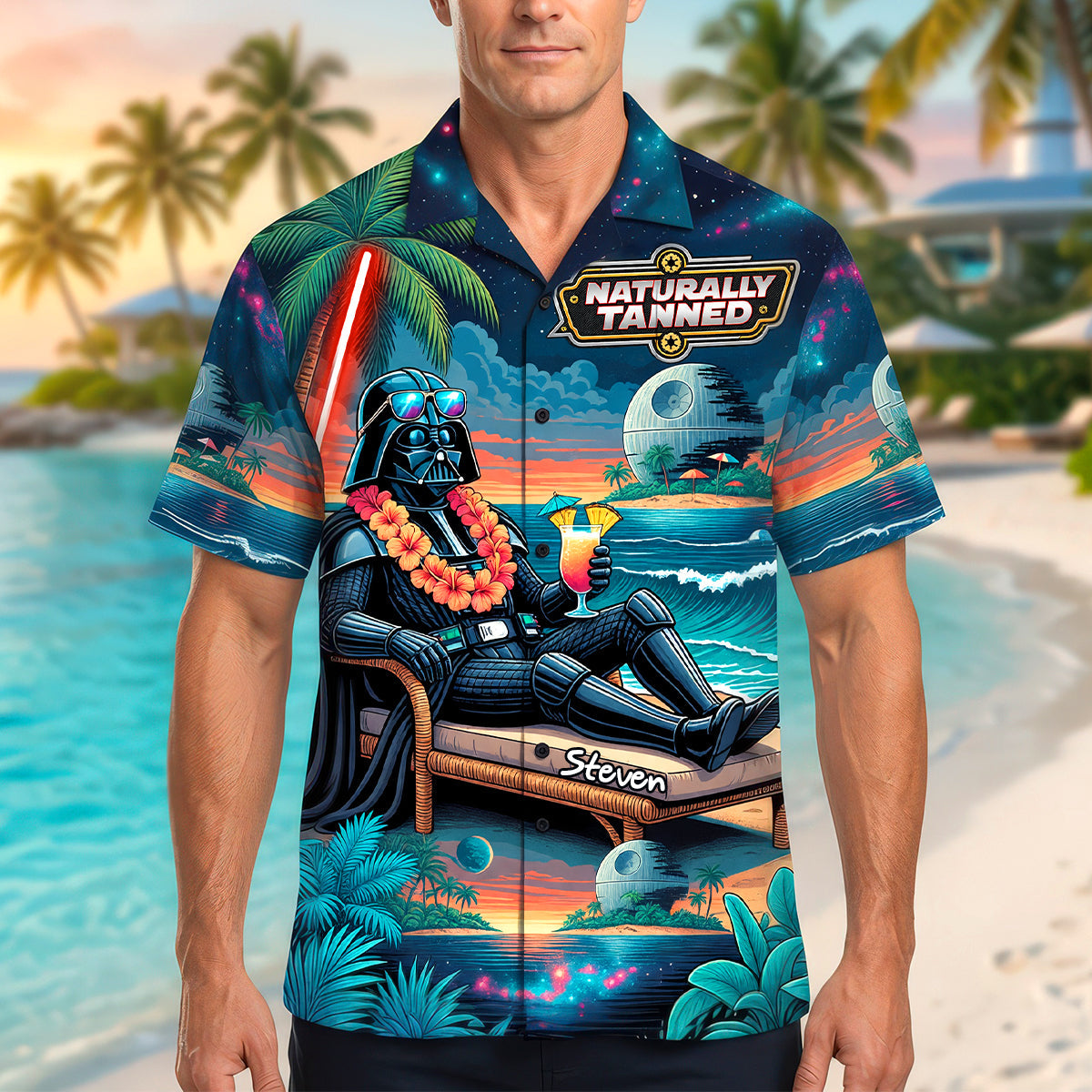 Fun Black Sunbathing Hawaiian Shirt, Personalized Gifts 04qhdh170626 Hawaiian Shirts PopCulturePrints