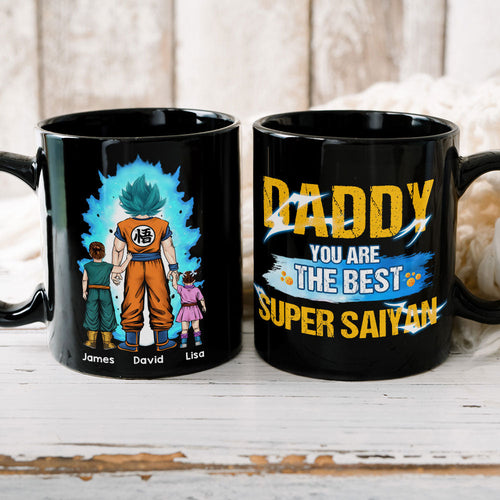 Super Saiyan Dad Personalized Mug - Best Gift for Anime Fans Coffee Mug PopCulturePrints