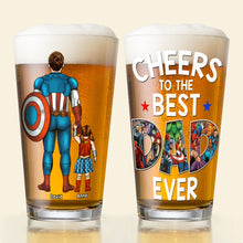 Load image into Gallery viewer, Personalized Super Dad Beer Glass - Custom Father&#39;s Day Gift Beer Glasses PopCulturePrints
