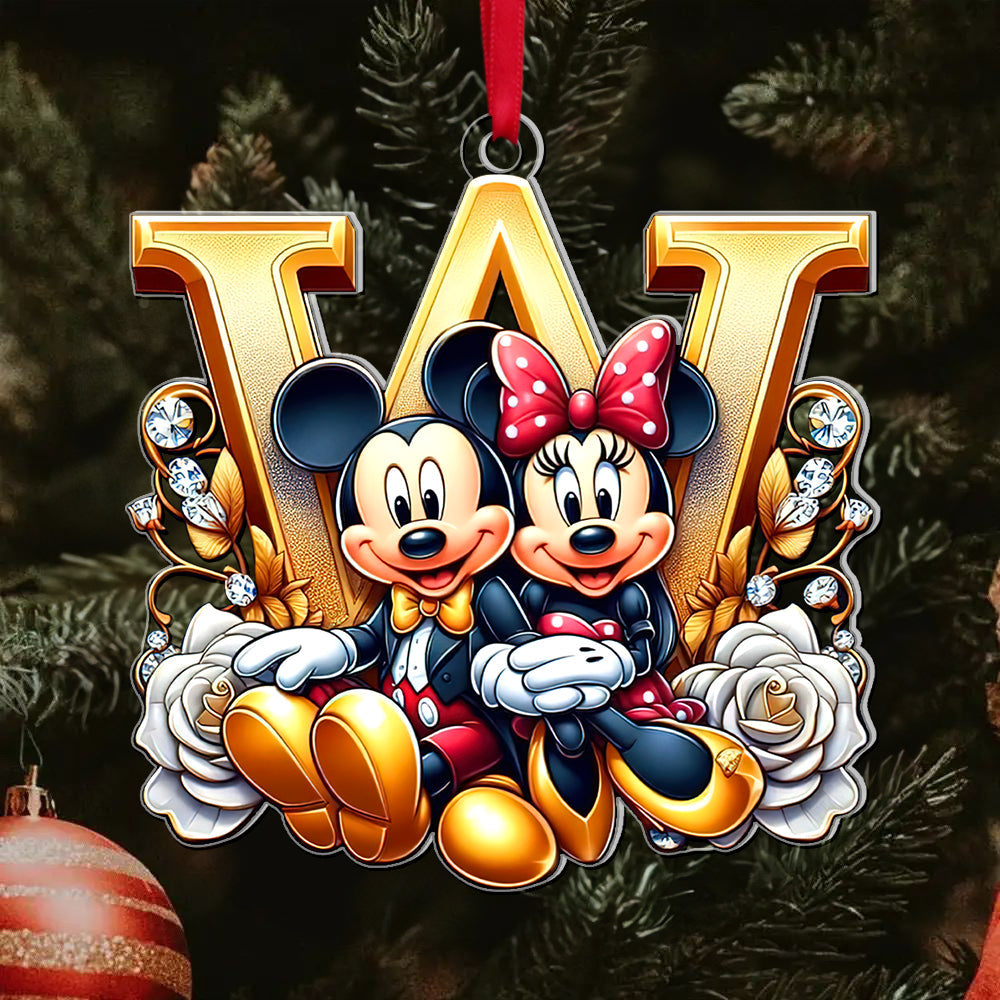 Custom Alphabet Christmas Ornament for Couples - Unique Holiday Gift | Valentine's Day Gifts Ornament PopCulturePrints