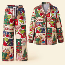 Load image into Gallery viewer, Bring Joy This Holiday Season - Lovable Christmas Pajama Set - Personalized Gift for Family and Friends Pajama Set PopCulturePrints
