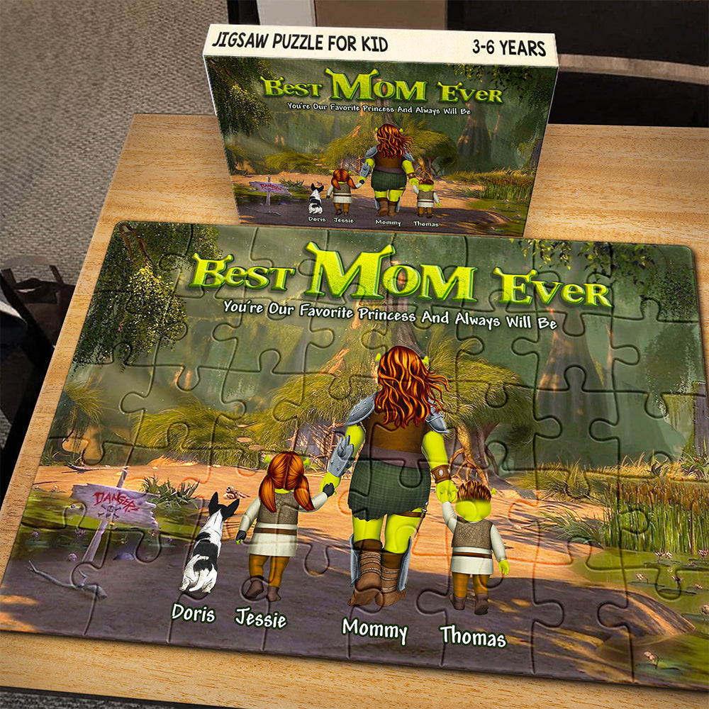 "Best Mom Ever: You're Our Favorite Princess!" - Personalized Jigsaw Puzzle - Gift for Mom, Grandma, and Loved Ones Jigsaw Puzzles PopCulturePrints