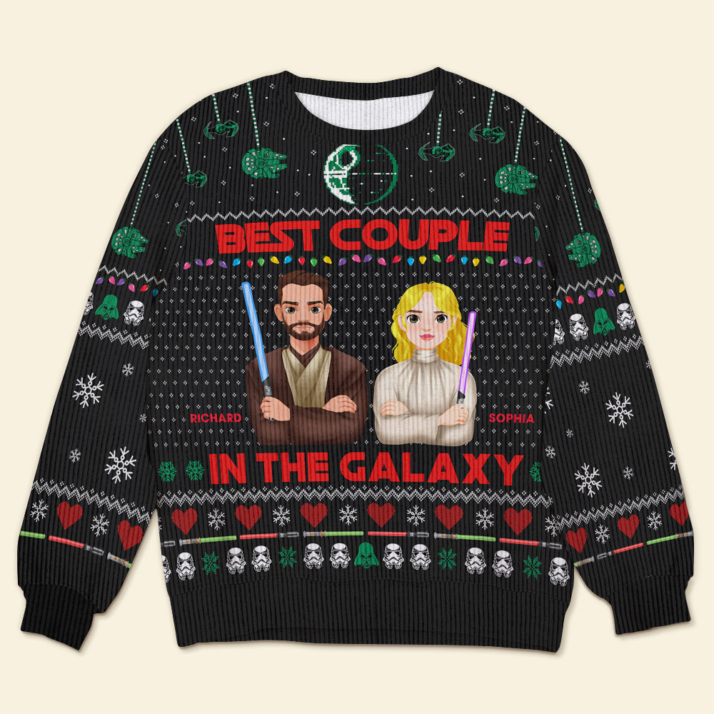 Custom Galactic Couple Ugly Sweater - Unique Valentine's Day Gifts Ugly Christmas Sweater PopCulturePrints